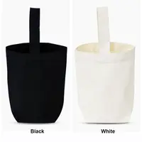 Beige Black Tote Bag Creative Solid Color Canvas Handhold Bag DIY Large Capacity Canvas Handbag Shopping - Image 6