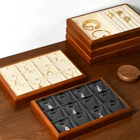 MISHITU Solid Wood Jewelry Tray High-end Exquisite Ring Earring Necklace Bracelet Jewelry Display Counter Jewelry Storage Tray 2