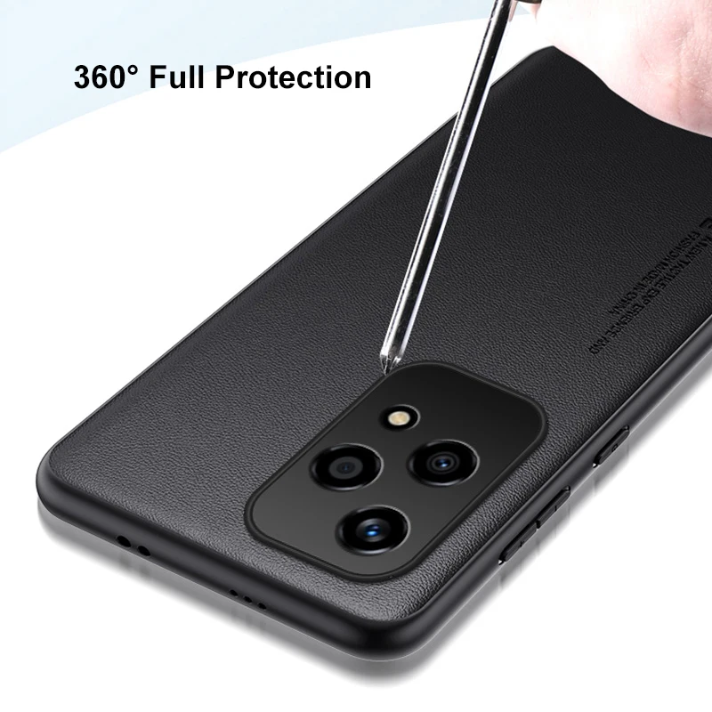 Luxury PU Leather Shockproof Phone Case – Full Protection Back Cover