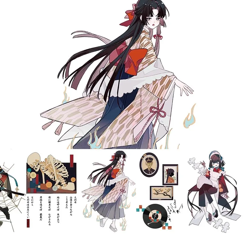 

OKMT 9cmx3M Japanese Style Character Washi PET Tapes Planner Scrapbooking Material Card Marking Adhesive Sticker