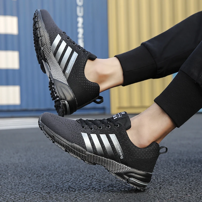 

New Men Fashion Sneakers Lightweight Running Gym Sports Shoes Knitted Breathable Casual Men Outdoor Running Vulcanized Shoes