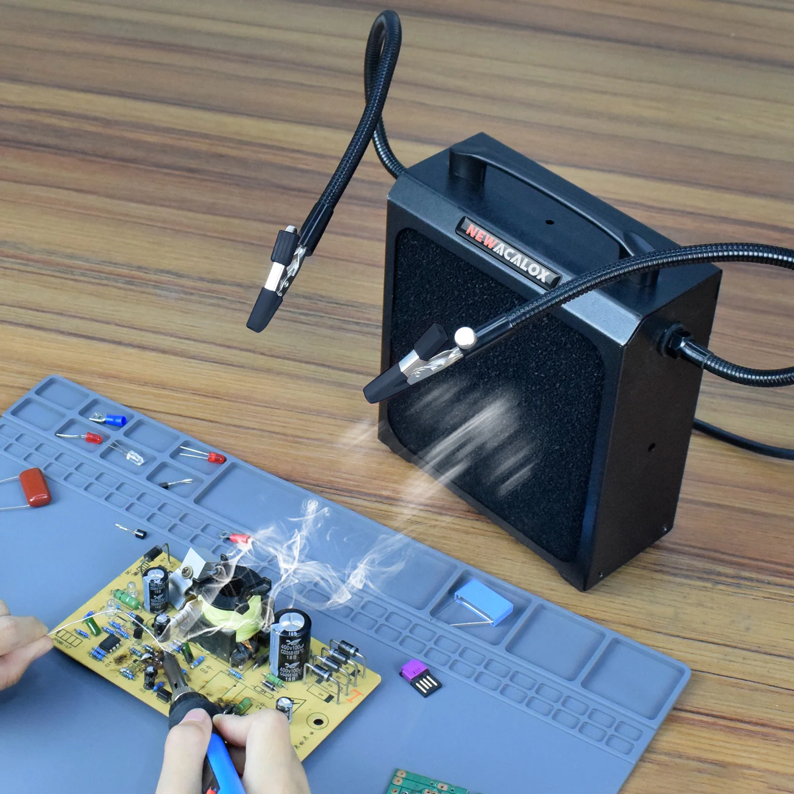 Extracteur De Fumée De Soudure USB - Ventilateur Avec Lumière Et 3 Vitesses, Pour Atelier électronique