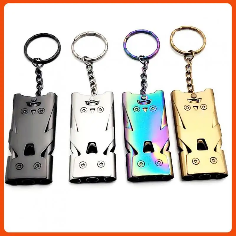 Survival Whistle Metal Whistle Outdoor Survival Whistle Portable High Decibel Emergency Life-Saving Stainless Steel Outdoor Urgency EDC Multifunction