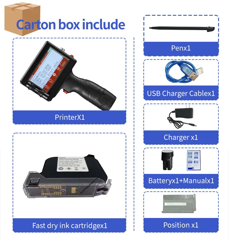 portable printer QR Bar Batch Code Date Logo Expiry Label Portable Handheld Jet