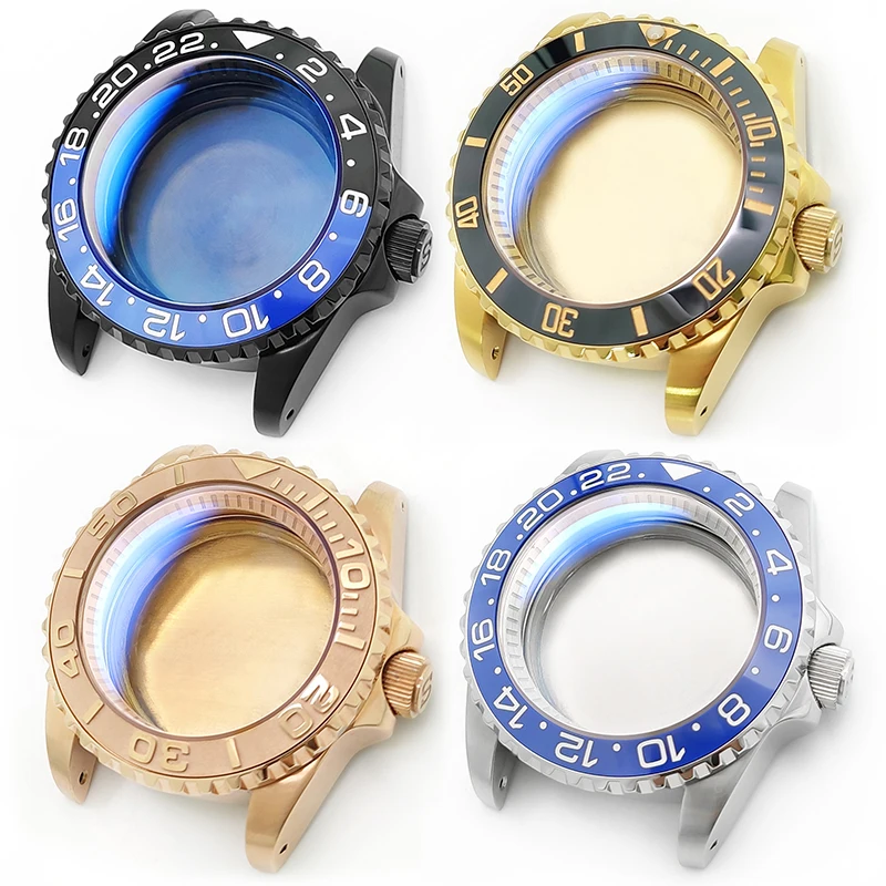 3'O Orologio Lucido Cassa Dell'Orologio Set Sub In Acciaio Inossidabile Per Seiko Skx007 Nh35 Movimento Vetro Zaffiro Corona Piatta Parte Dell'Orologi