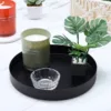 Metal Tray Round Black Trays For Decor Organizing Serving Decorative Circle Coffee Table Kitchen storage Plate supplies 2
