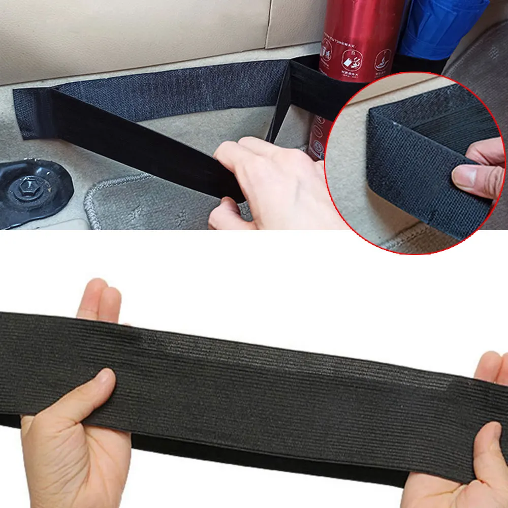Black Car Trunk Storage Fixed Belt Auto Interior Firm Nylon Tape Loop