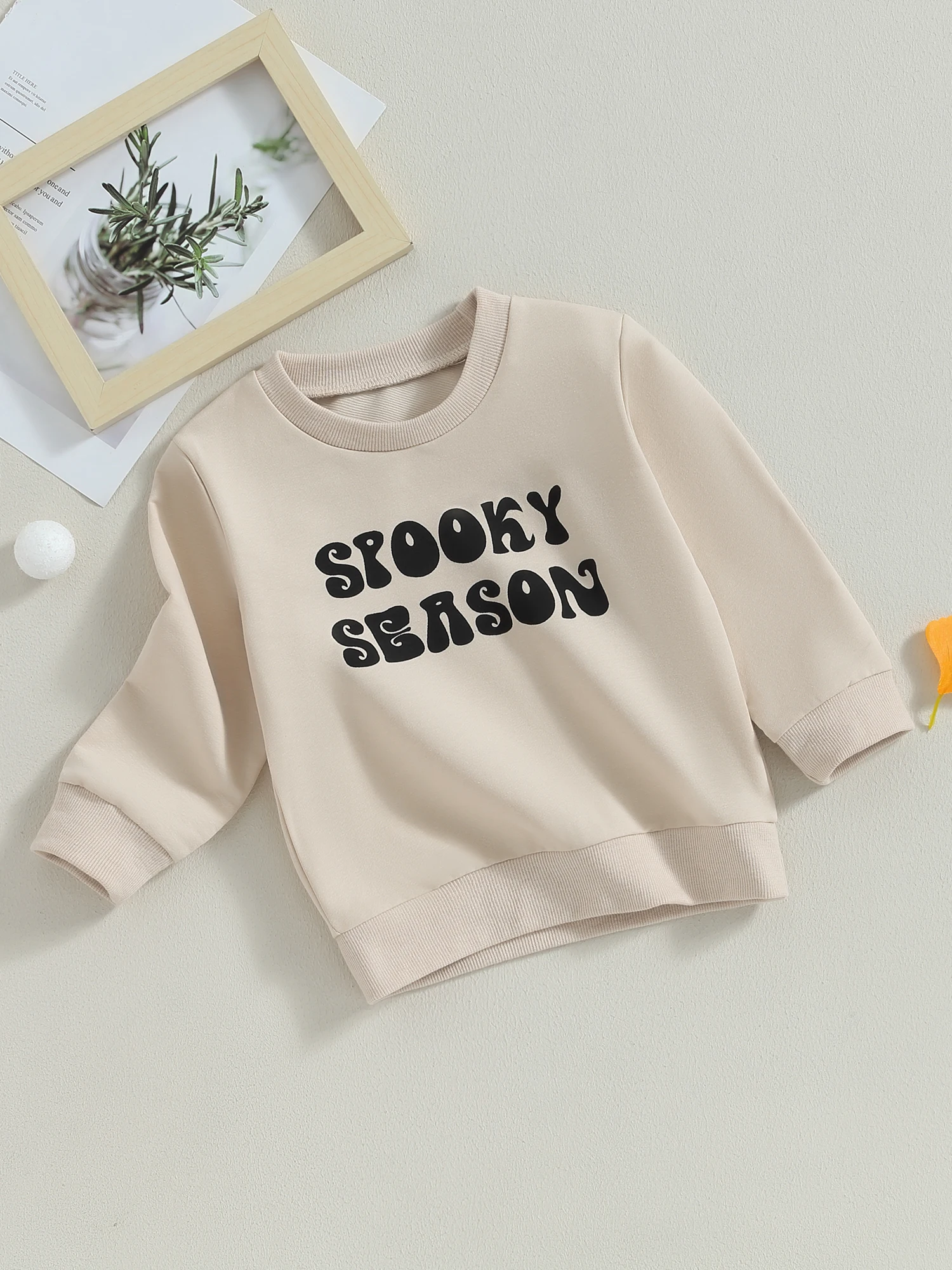 

Cute Little Pumpkin 0-3 Years Toddler Baby Girl Halloween Sweatshirt Long Sleeve Cartoon Ghost Letter Print Pullover Loose Tops