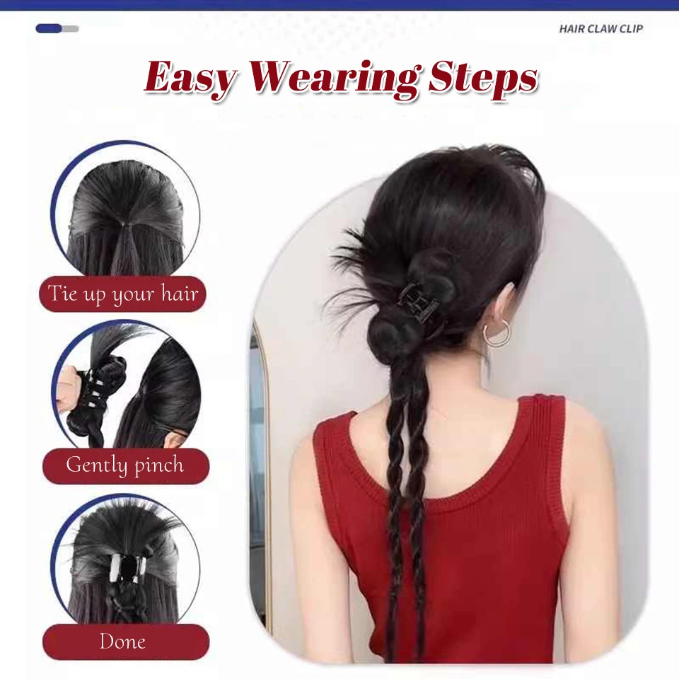 Synthetic Braid Hair Clip for Long Ponytail