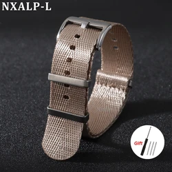 Versatile Woven Nylon Watch Strap - Military Sports Style Wristband - 22mm (Beige)