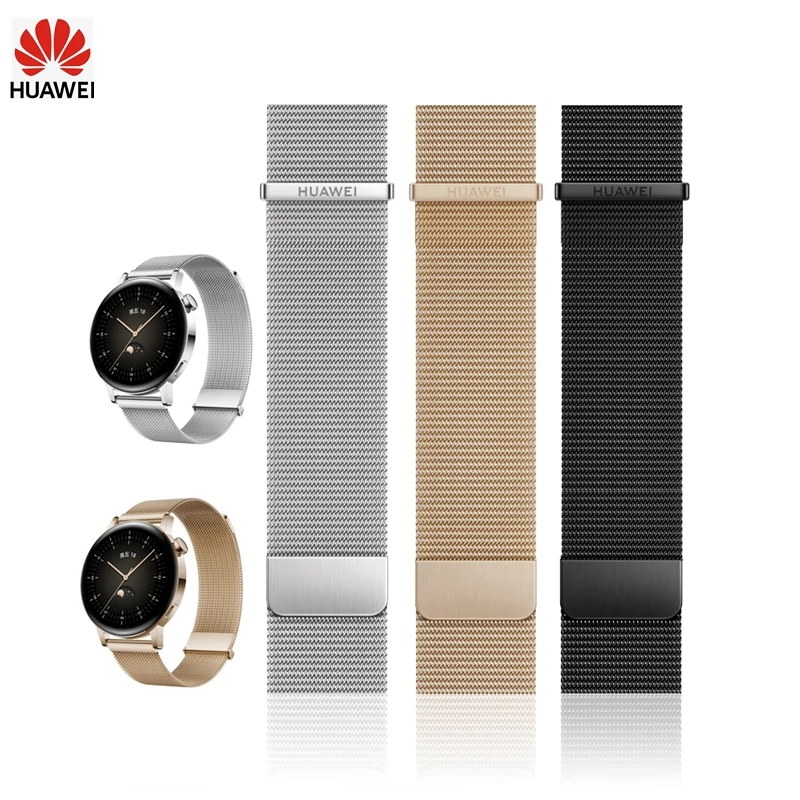 20mm Metal Watch Strap for Huawei GT3 42mm GT3 43mm Double Magnetism  Milanese Strap - AliExpress