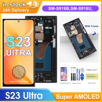 Schermo Super AMOLED per Samsung Galaxy S23 Ultra S918B S918B/DS Display LCD Touch Screen digitale con gruppo telaio