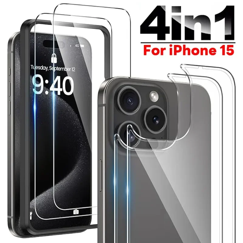 Rear Temper Glass Protective Film Premium HD Clear Anti-scratch Back Screen Protectors for IPhone 15 Series 15 Pro Max 15 Plus