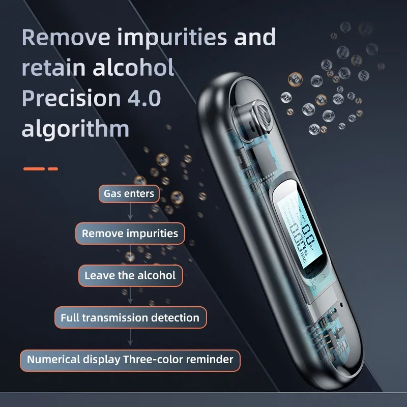 Alcohol Tester Portable Non-contact Breathalyzer Rechargeable With LED Screen Digital Display Automatic Breath Alcohol Test, alcohol tester,breath alcohol tester