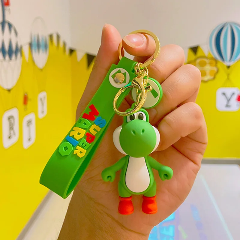 Super Mario Bros Kawaii Doll portachiavi Yoshi Green Dinosaur Anime figure  giocattoli Cartoon zainetto portachiavi studenti regali per bambini -  AliExpress