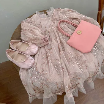 Girls Pink Princess Party Dress 1