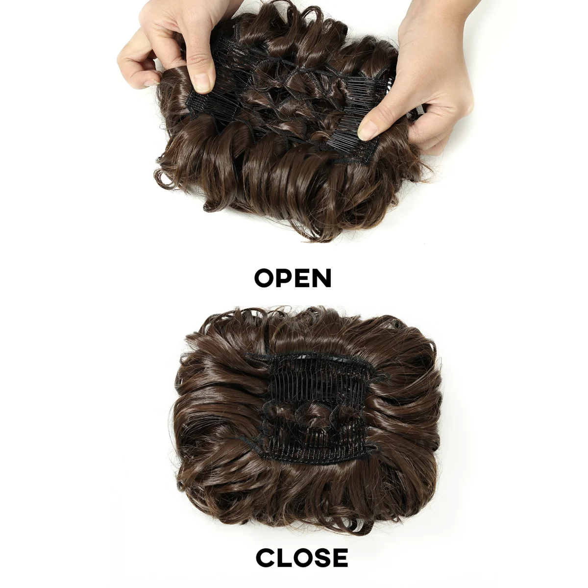 Moño desordenado Scrunchie Chignon postizo, plato rizado, extensión de moño, peines en moño desordenado, pieza de cabello para mujer