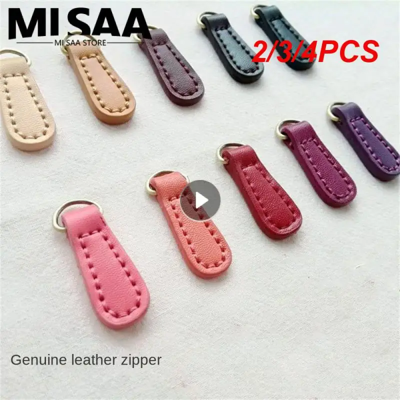 2/3/4PCS Zipper Pullers Durable Sturdy Leather Microfiber Zipper Head Head Easy To Use