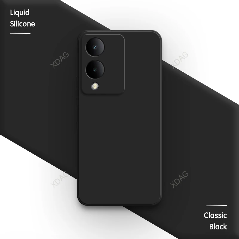 Original Liquid Silicone Soft Phone Case with Camera Protection - Fashionable Simple Back Cover