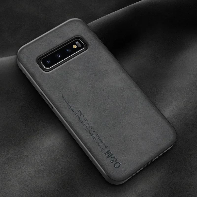 Deluxe Magnetic Leather Phone Case with Silicone Protection