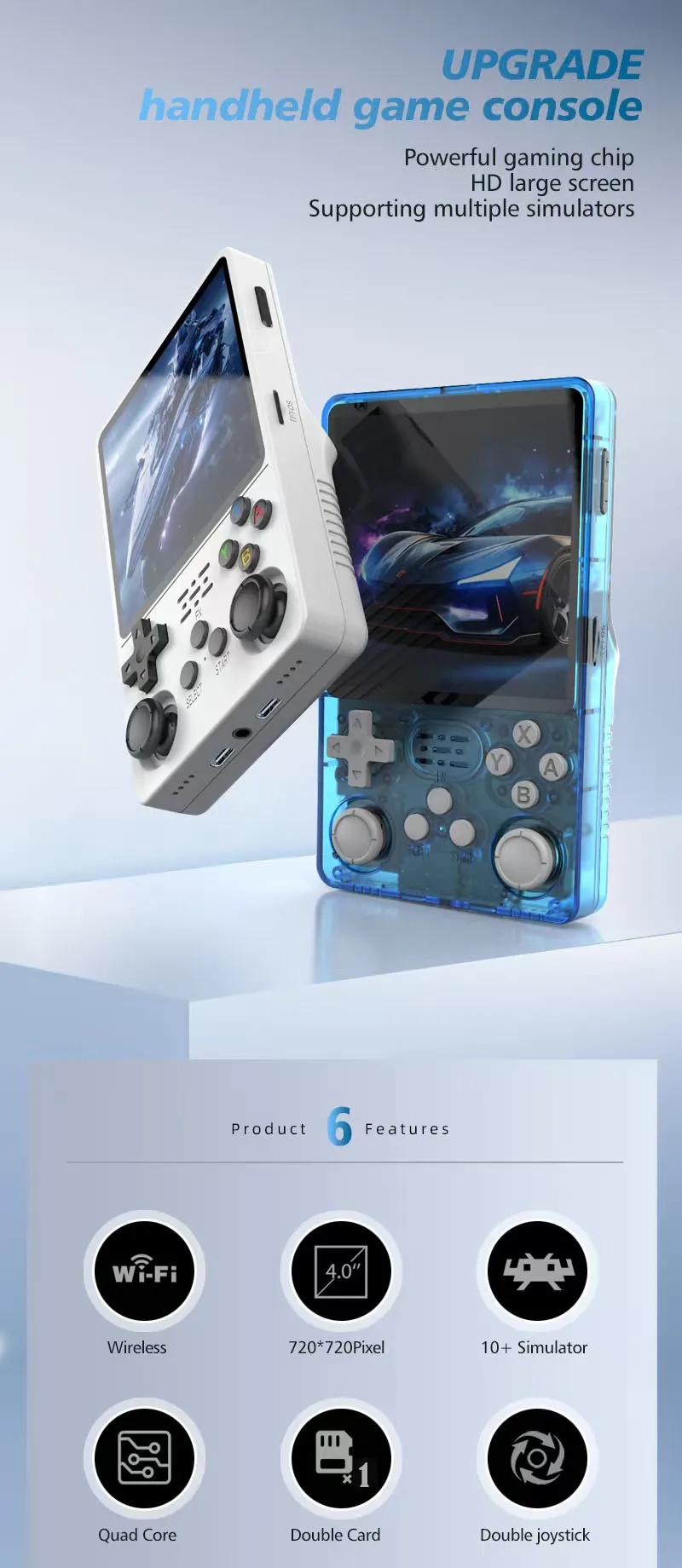 più WIFI 4 pollici Schermo grande Console di gioco retrò Sistema Linux Portatile Lettore video tascabile Giochi R36S Portatile Con_voghion.com