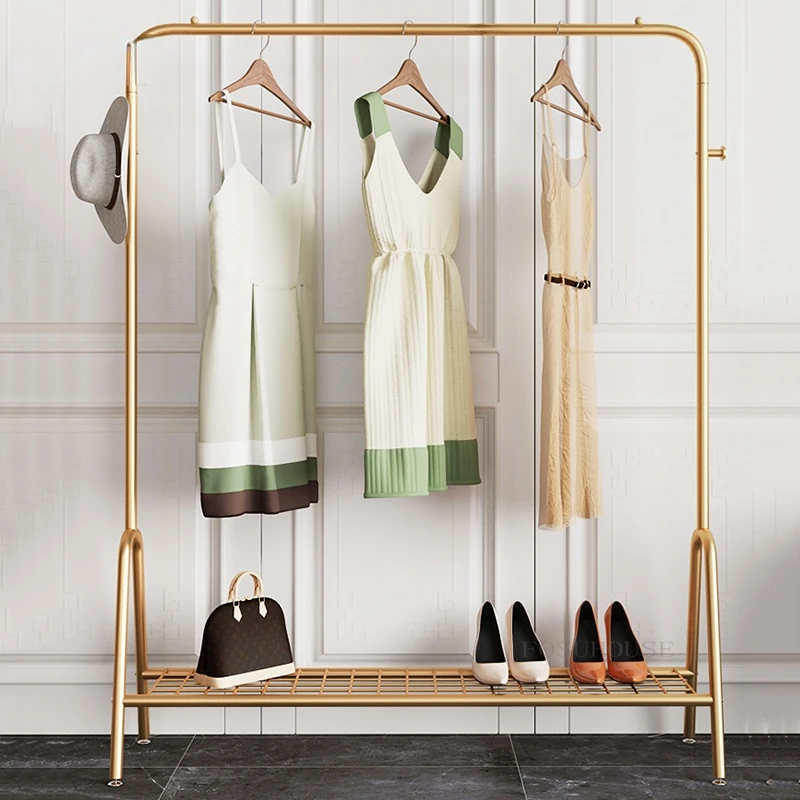 

Simple Hallway Porch Floor Coat Racks Modern Dressing Room Bedroom Clothes Stands Wrought Iron Designer Homestay Storage Shelf T