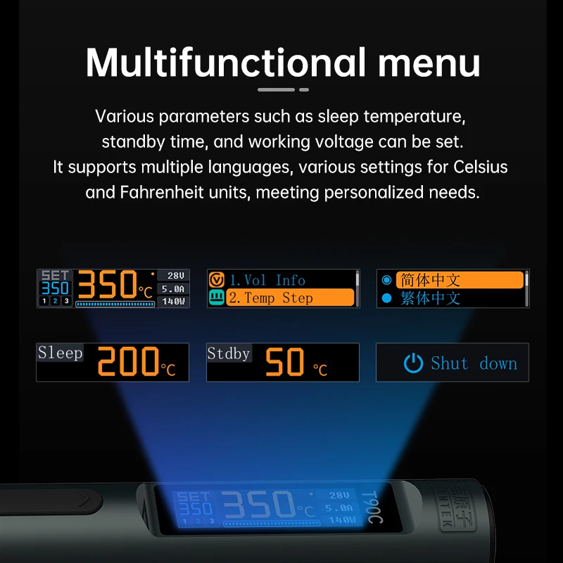 ALIENTEK T90 납땜 인두 고정밀 온도 조절 도구 80-450 ℃   140W 전문 수리 도구 세트 C245 C210