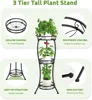 3 Tier Corner Plant Stand Indoor Outdoor, 34 Inch Tall Wrought Iron Plant Stands for Indoor Plants Multiple 4