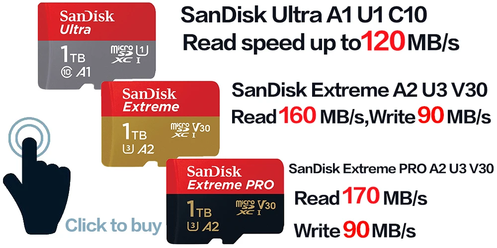 SanDisk Micro SD 1TB 512GB 400GB 256GB 128GB 64GB 32GB Dedicated Memory Card TF Flash Suitable for Nintendo game console Switch 256gb memory card
