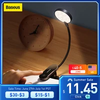 Baseus LED Clip Table Lamp Stepless Dimmable Wireless Desk Lamp Touch USB Rechargeable Reading Light LED Night Light Laptop Lamp 1
