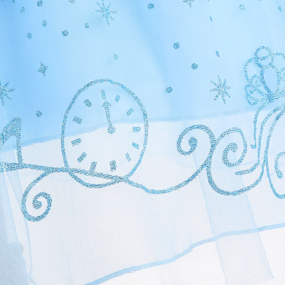 Märchenhaftes Glasstieferl-Kleid für Kinder, Cinderella Geburtstagskleid, Sommerliches Spitzenprinzessinnenkleid mit Puffrock für Halloween, Karneval, Party und Cosplay – Detail 11