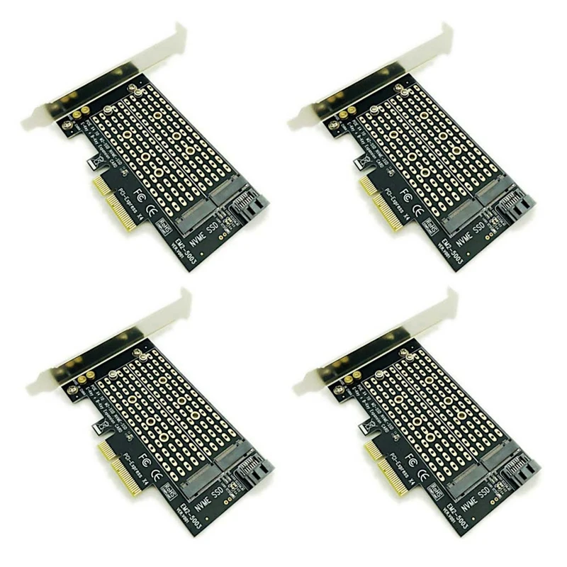 

4X Pcie To M2/M.2 Adapter M.2 Ngff To Desktop Pcie X4 X8 X16 Nvme Sata Dual Ssd Pci Express Adapter Card