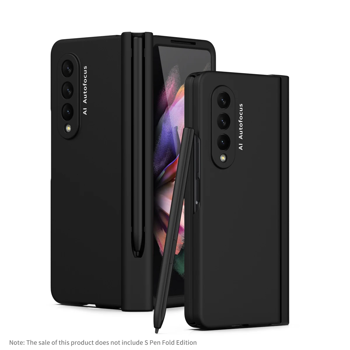 Case For Samsung Galaxy Z Fold 5 4 3 5G With Front Screen Protector Glass Pen Slot For S Pen Fold Edition Hinge Plastic Cover