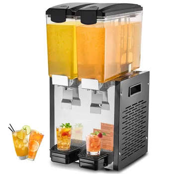 SucceBuy 1/2 Tanks Commercial Beverage Dispenser 10L/12L/18L Per Tank Juice Dispenser Stainless Steel Ice Tea Drink Machine 1