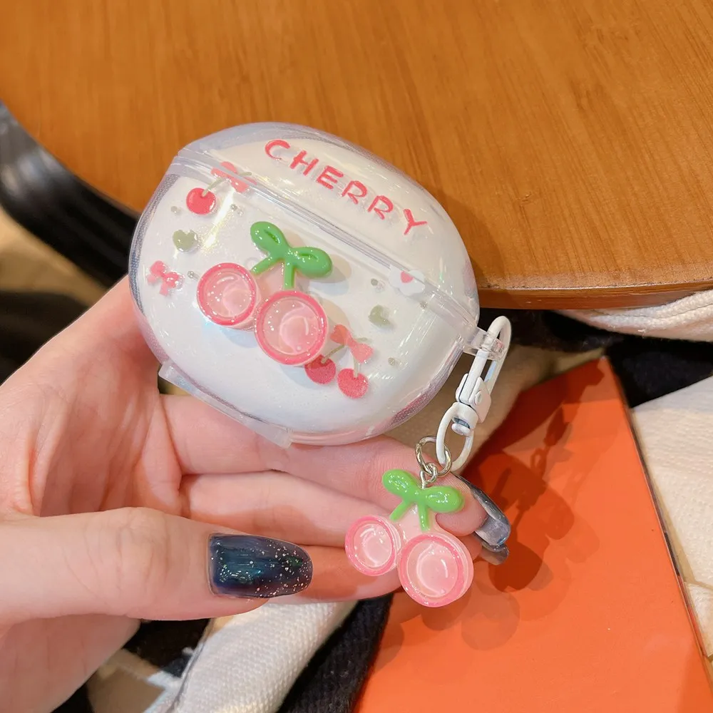 Cute Strawberry Earphone Case with Hook - Small Fresh Protective Cover