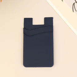 Silicone Stick - On Portable Phone Wallet and Card Holder (Navy blue)