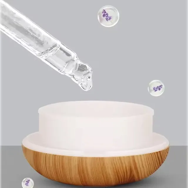 350ML Aromatherapy Essential Oil Diffuser Wood Grain Remote Control Ultrasonic Air Humidifier Cool with 7 Color LED Light 4