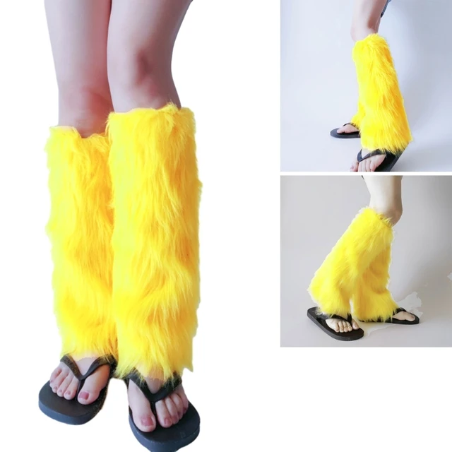Faux Fur Leg Warmer,Warm Fuzzy Leg Warmer Boot Cuff Cover for Party Costumes