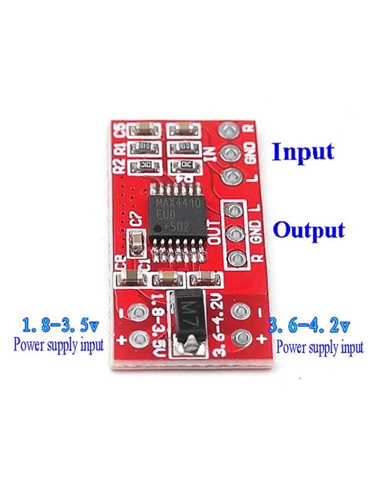 MAX4410 80mW+80mW 스테레오 마이크로 헤드폰 증폭기 보드 모듈 DC 1.8V-4.2V