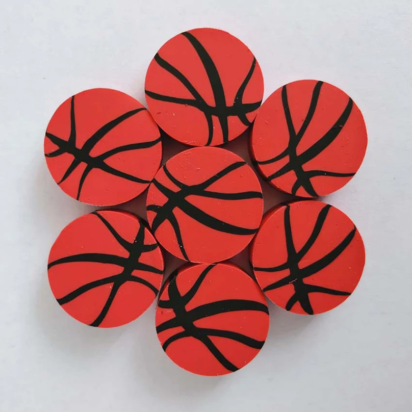 5Pcs Football Eraser Pencil Eraser Plasticine Eraser Biscuit Eraser Kneadable Eraser Retractable Eraser Basketball Stationery