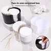Cotton Round Pad Holder Powder Puff Storage Box Home Cotton Swab Box Makeup Organizer Dustproof Portable Durable Bathroom Jar 3