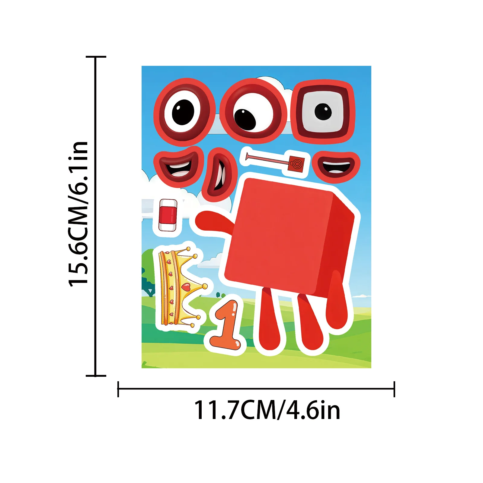 8/16 Fogli di Adesivi Puzzle con Numeri e Cartoni Animati per Decorare Quaderni, Scatole, Frigoriferi, Impermeabili e Fai-da-Te - immagine 5