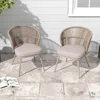 Patio Dining Chairs Set of 2, Outdoor Balcony Wicker Chairs with Wide Seat and Removable Cushion for Garden, Backyard, De 1