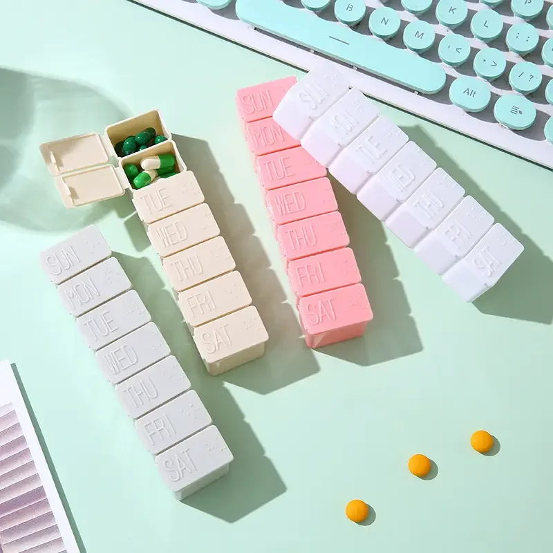 Compact 7-Day Travel Pill Organizer for Vitamins & Supplements