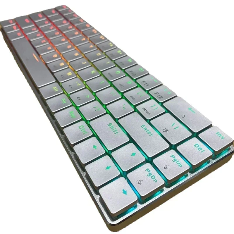 

Новая беспроводная/Проводная Механическая Bluetooth клавиатура K69, ультратонкая трехрежимная панель из алюминиевого сплава, низкоосевая RGB иллюзия, подсветка