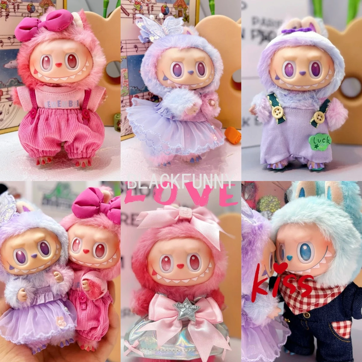 mao♡ 　LABUBU ぬいぐるみ お着替え 3個セット 新品3点セット labubuラブブ ぬいぐるみ服17cmドレス着せ替え