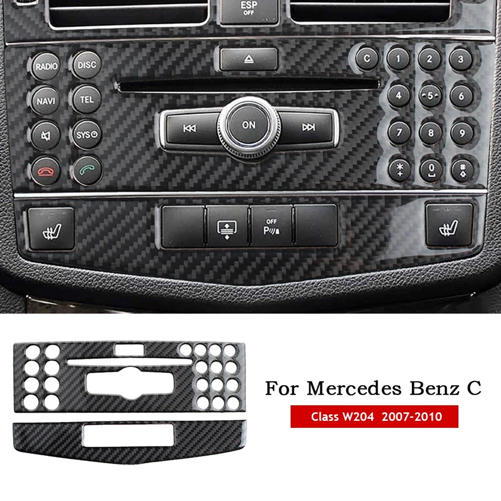 

Центральная панель автомобиля кондиционер CD панель Крышка отделка для Mercedes Benz C Класс W204 C200 C260 C300 C180 2007-10 углеродное волокно