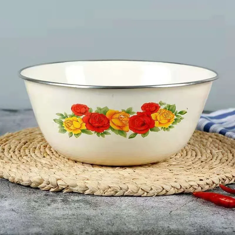 Casserole émaillée - Pot De Cuisine émaillé Rétro Vintage | Récipient à Légumes Multifonction, Casserole, Marmite émaillée, Récipient Pour Riz, Ramen