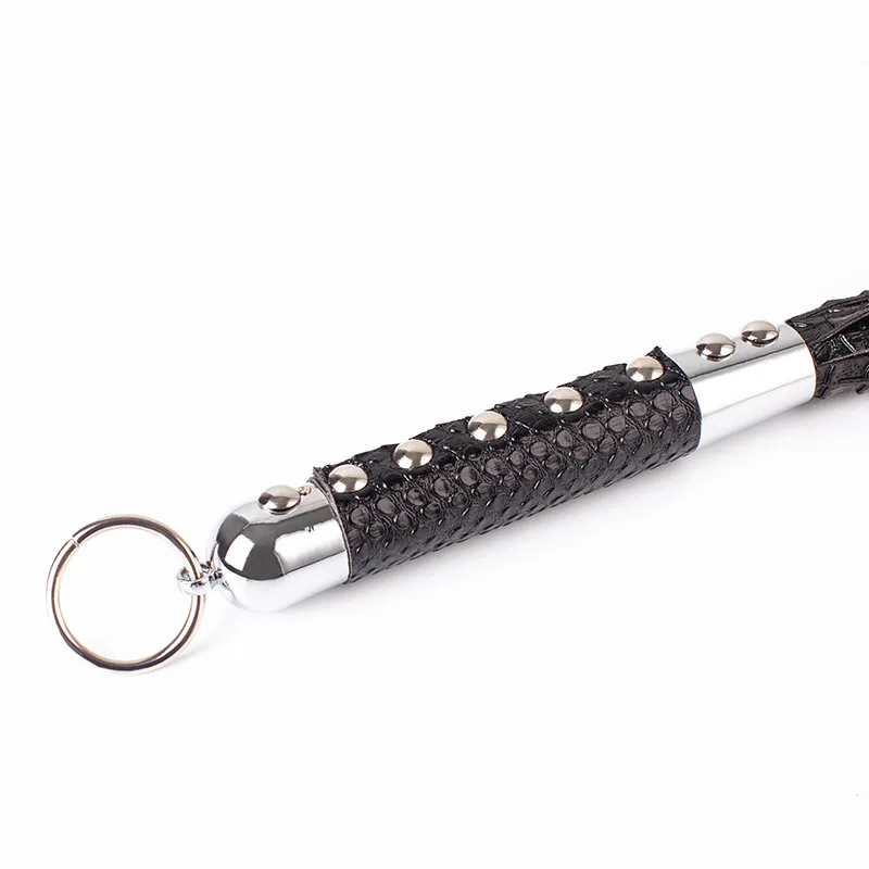 44.5CM PU Leather Horse Whip,Handmade Suede Flogger Bull Whip Cowhide Horse Riding Whip 4