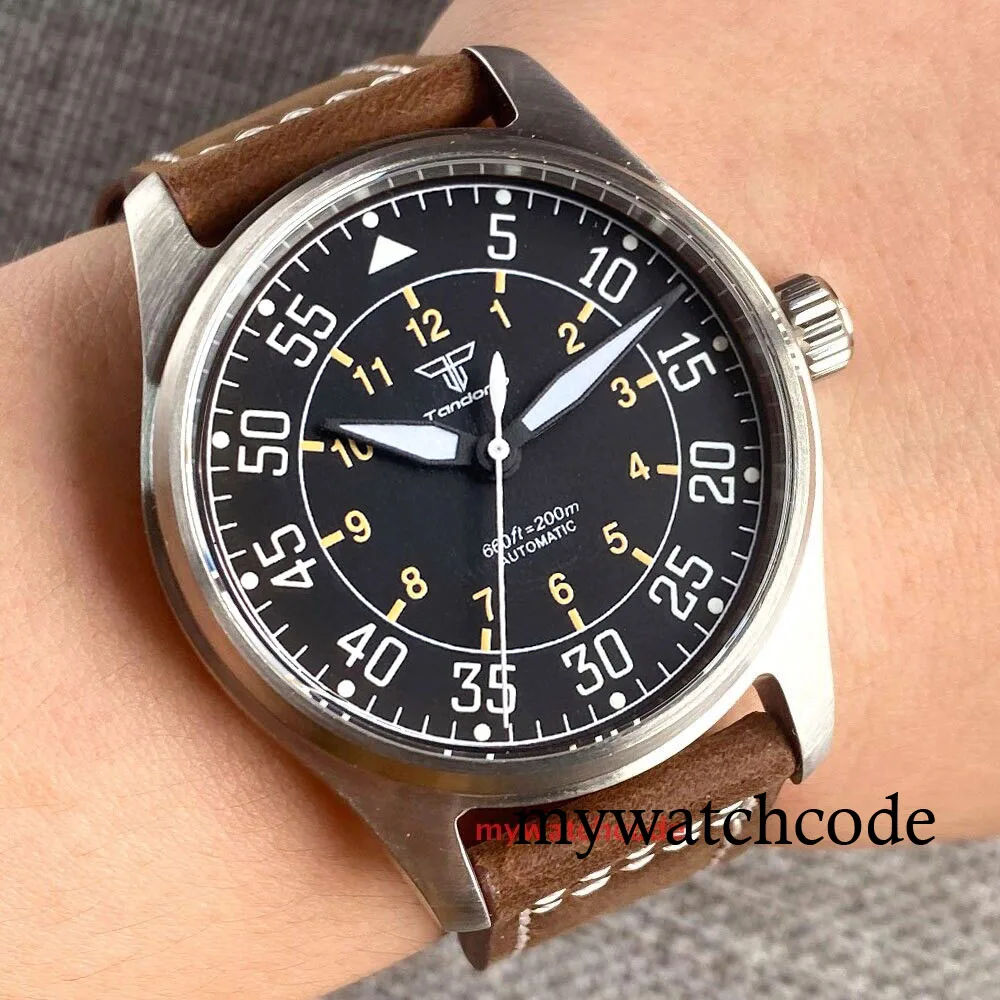 Tandorio Sapphire Crystal Cusn8 Bronze/Stainless Steel 200M Diving NH35A PT5000 39mm Automatic Men\'s Pilot Watch Luminous Dial